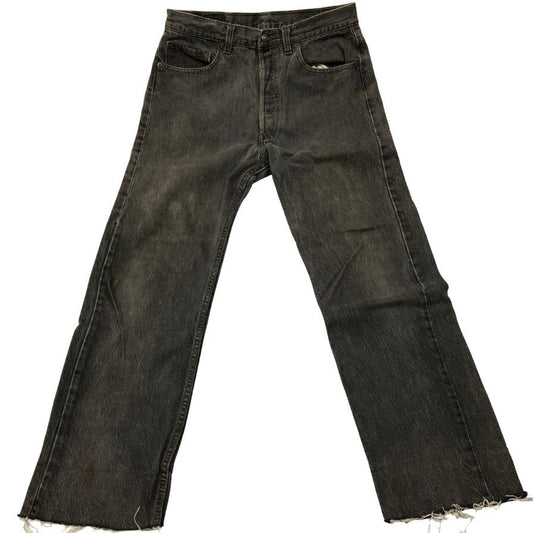 リーバイス 501 デニムパンツ カットオフ ボタン裏653 USA製 グレー系 メンズ W32 L30 LEVI’S 【AFB1】