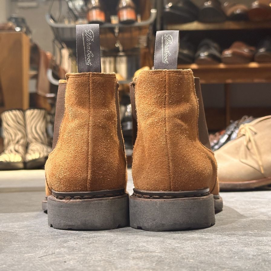 パラブーツ サイドゴア ブーツ シャンフォート スエード ブラウン サイズUK6.5 メンズ PARABOOT ブーツ 約25.0cm【LA】【中古】