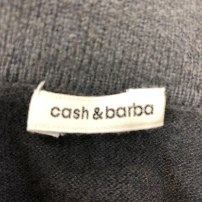 中古◆キャッシュ＆バルバ モンゴリアンカシミヤ エルボーパッチ ポロ ニット カシミヤ100％ グレー メンズ  サイズ4 cash & barba 【AFB43】