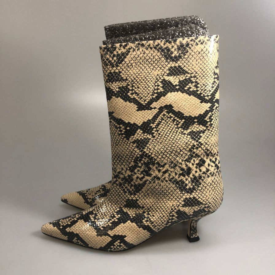ペリーコ サニー ブーツ SEVILLA パイソン 総柄 ベージュ系 レディース サイズ36 PELLICO SUNNY 約22.5cm【AFD3】