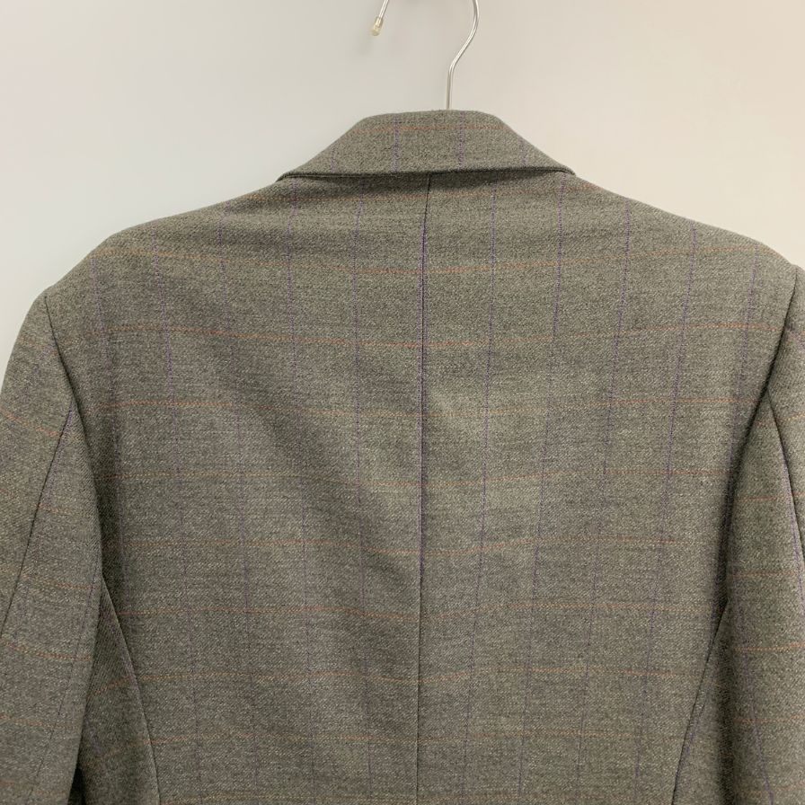 中古◆エトロ 3Bジャケット 肩パッド イタリア製 カシミア混 メンズ サイズ48 グレー ETRO 【AFB28】