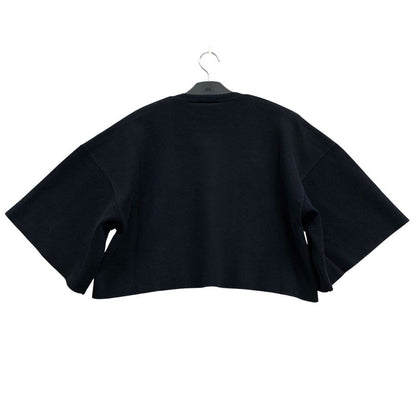 美品◆エンフォルド 半袖ニット ショート丈 コットン ブラック レディース サイズ38 ENFOLD 【AFB3】