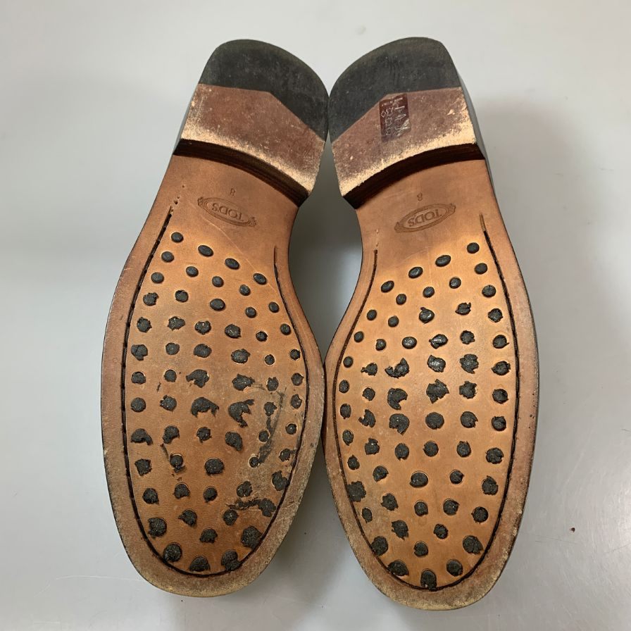 トッズ タッセルローファー カーフ ブラウン サイズ8 メンズ TOD`S 約27.0cm【AFC42】