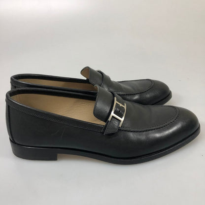 エルメス ローファー バックル ZH2109 カーフ ブラック メンズ サイズ42 HERMES 約27.0cm【PTM1】