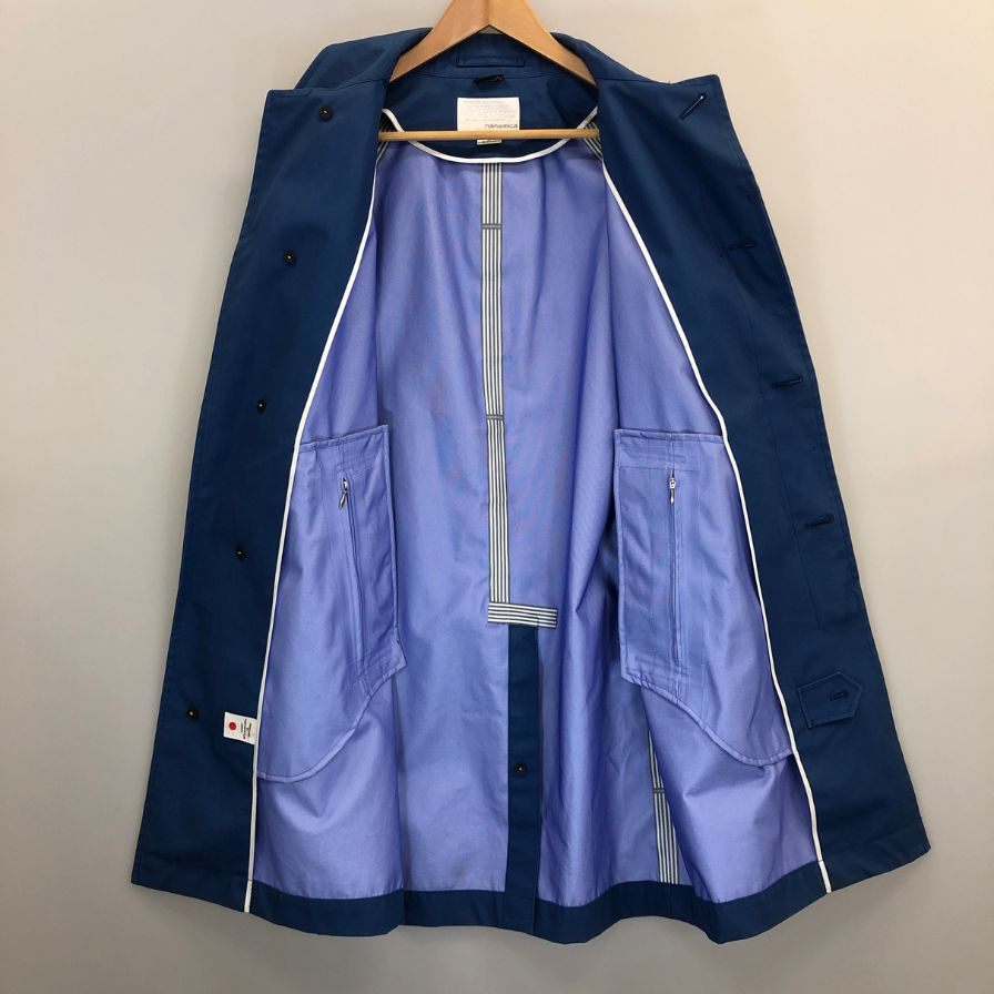 中古◆ナナミカ ショート丈トレンチコート ゴアテックス サイズS ブルー系 nanamica 【AFB8】