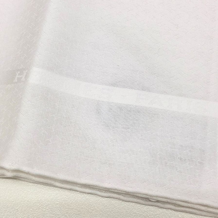 エルメス ハンカチ コットン100% ホワイト レディース HERMES【AFB55】【中古】