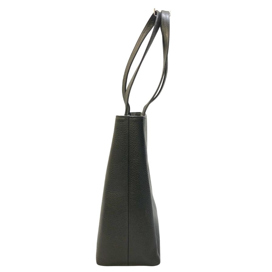 ハッシュタグ トートバッグ グレインレザー ブラック HushTug【AFE4】