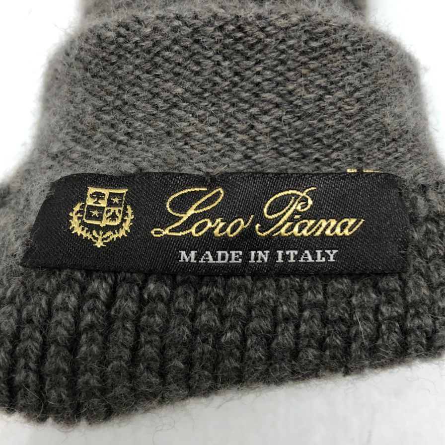 ロロ ピアーナ カシミヤ ニット 手袋 ブラウン  Loro Piana