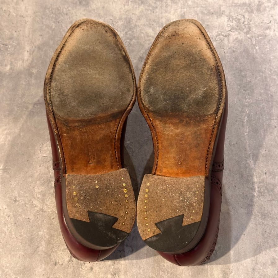 クロケット＆ジョーンズ チェアマン セミブローグ 236ラスト バーガンディ サイズUK5.5E メンズ CROCKETT&JONES ビジネスシューズ 約24.0cm【LA】【中古】