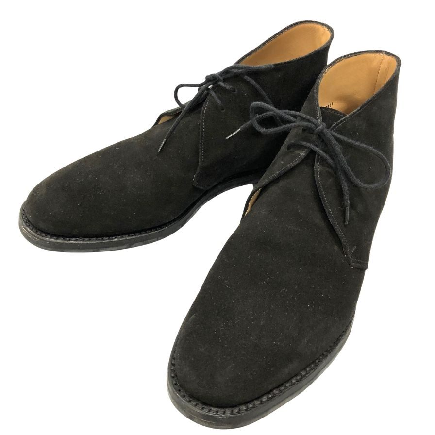 クロケット&ジョーンズ  チャッカブーツ CHERTSEY スエード サイズ8.5 メンズ ブラック CROCKETT&JONES ブーツ 約27.0cm【LA】【中古】