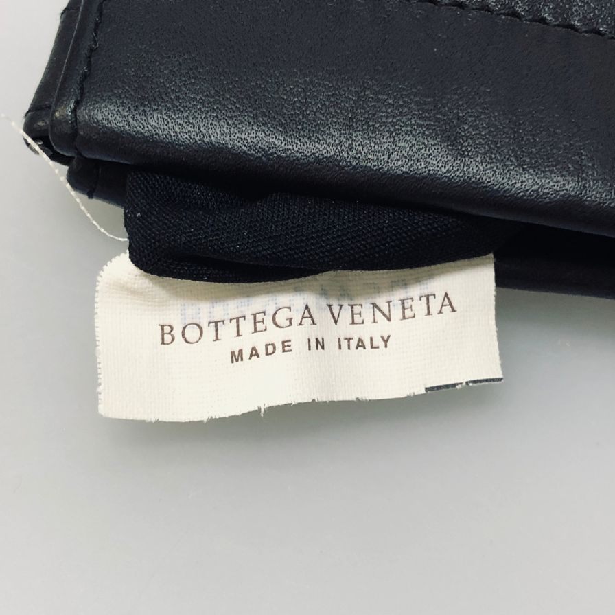 ボッテガヴェネタ イントレチャート レザー 眼鏡ケース ブラック BOTTEGA VENETA【AFI21】【中古】