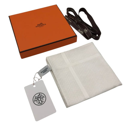エルメス ハンカチ コットン100% ホワイト レディース HERMES【AFB53】【中古】