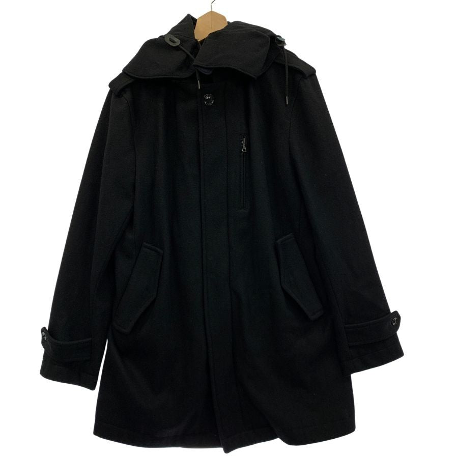 中古◆キャサリンハムネットロンドン キルティングライナー付  ウールコート ブラック メンズL Katharine Hamnett LONDON 【AFF23】