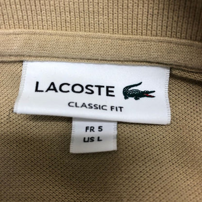極美品◆ラコステ クラシック フィット 長袖ポロシャツ メンズ サイズUSL ブラウン LACOSTE 【AFB6】