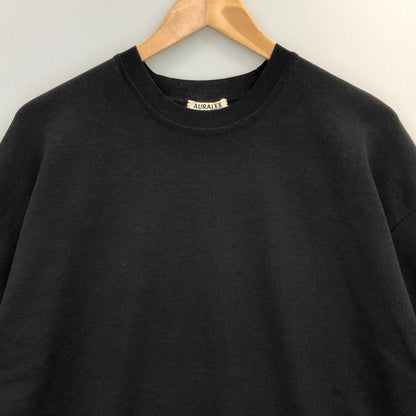 美品◆オーラリー ニット サマーニット Tシャツ 半袖 ウール ポリエステル ブラック系 サイズ3 メンズ AURALEE 【AFB40】