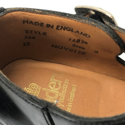 サンダース ミリタリーレザーサンダル 1683B  レディース ブラック サイズ3 SANDERS 約22.5cm【AFC5】