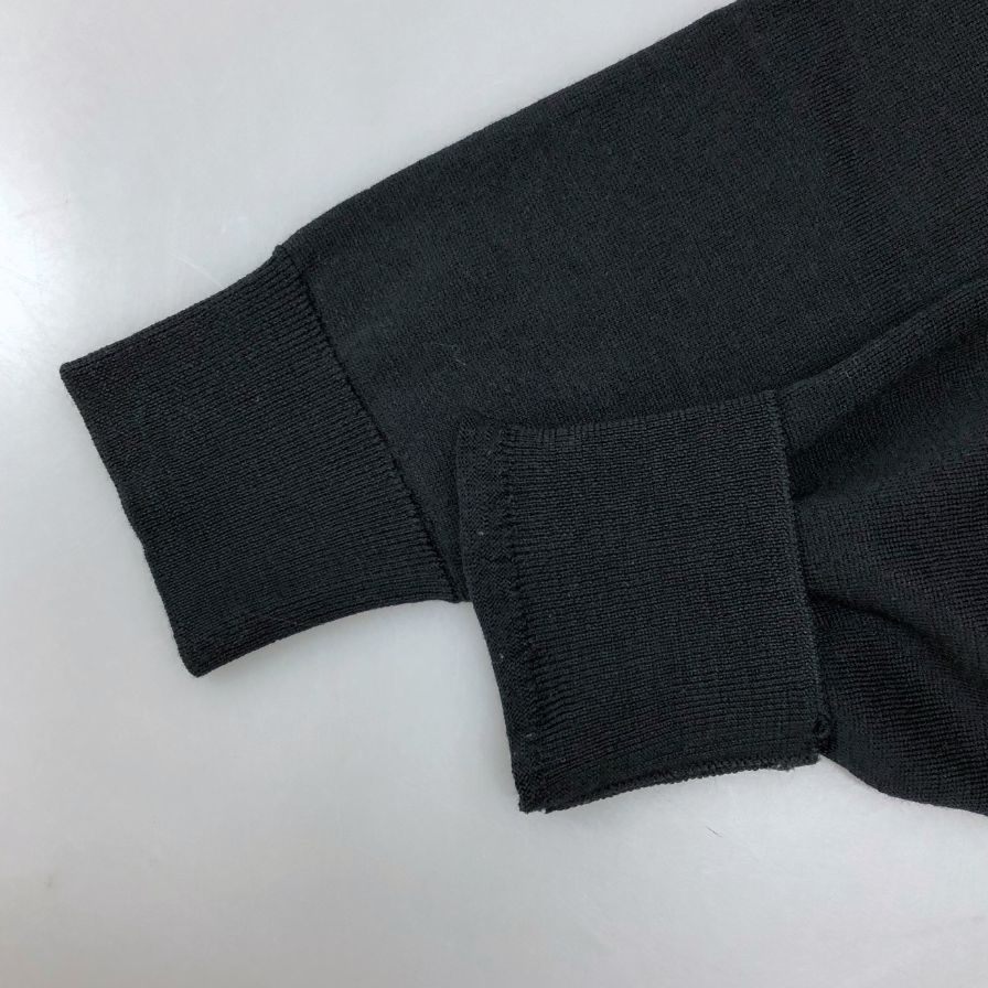 美品◆ジョンスメドレー ポロシャツ 長袖 毛 リブ メンズ サイズS ブラック JohnSmedley 【AFB13】