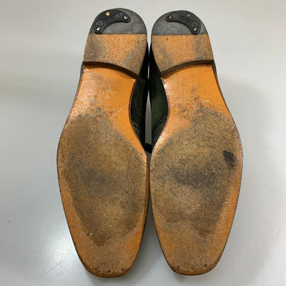 グッチ リザード スエードコンビ シューズ グリーン メンズ サイズ6.5 GUCCI 約25.5cm【AFC35】