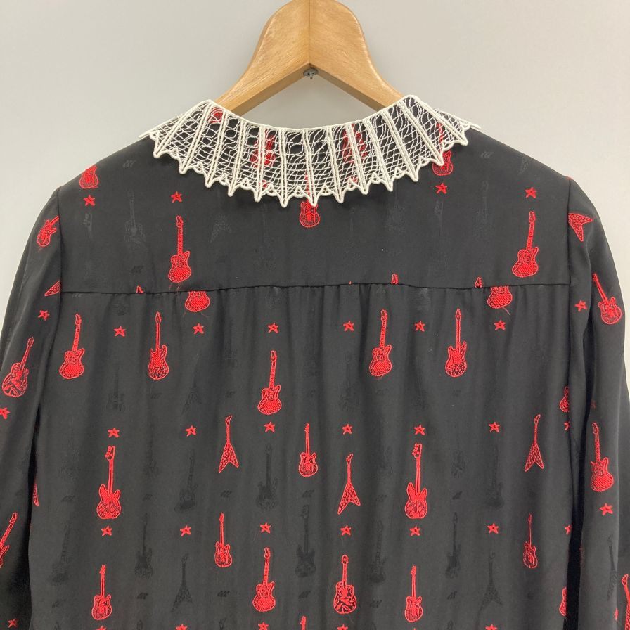 極美品◆サンローラン パリ ワンピース ギター刺繍 レディース サイズ38 Saint Laurent Paris 【AFB36】