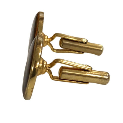 カルティエ カフス 3点セット ゴールド×ブラウン メンズ cartier