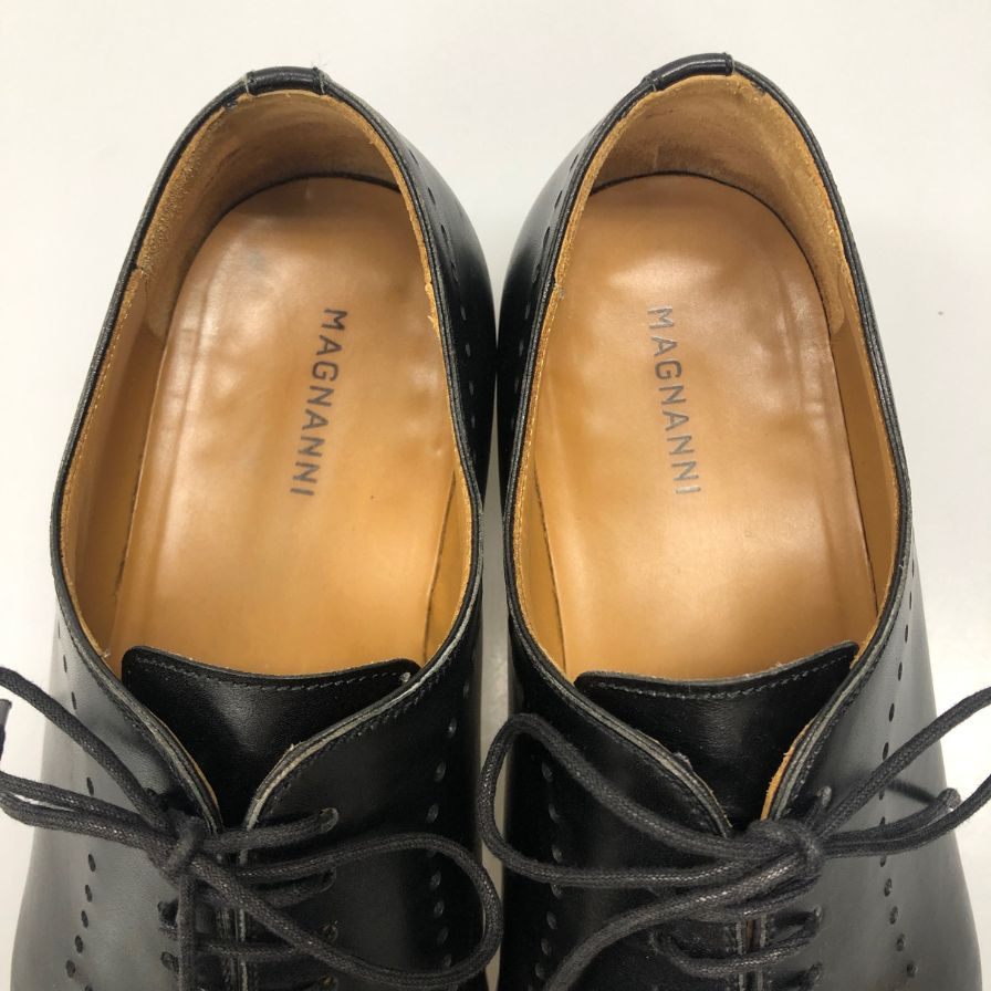 マグナーニ レースアップシューズ ホールカット メダリオン ブラック メンズ サイズ41 17505 MAGNANNI 約26.0cm【AFC47】