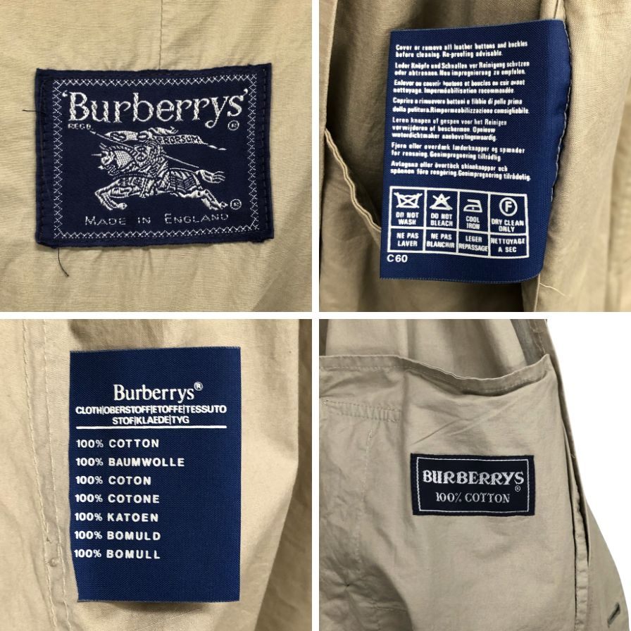 中古◆バーバリー バルカラーコート 90S 旧タグ ベージュ メンズ サイズ表記なし Burberry 【AFB20】
