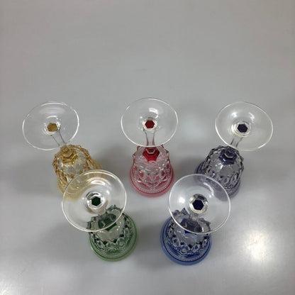 カガミクリスタル 江戸切子ワイングラスセット （KS3602-2835-5）【AFI28】【中古】