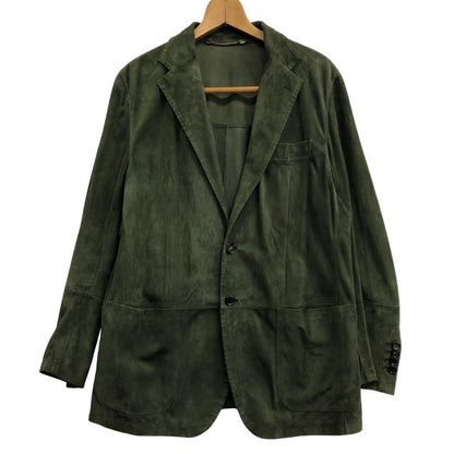 美品◆チェザレアットリーニ スエード ジャケット  グリーン メンズ サイズ52 Cesare Attolini 【AFB7】