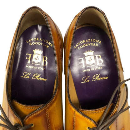フランチェスコ ベニーニョ  レザーシューズ 3738 Uチップ ブラウン サイズ6.5 メンズ  Francesco Benigno 約25.0cm【AFC45】