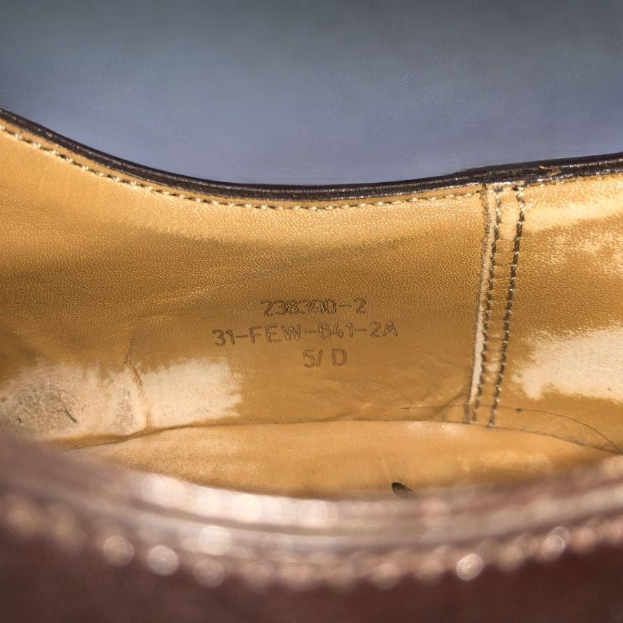 ジェイエムウエストン レザーシューズ 旧ロゴ ゴルフ 641 カーフ ダークブラウン サイズUK5D J.M.WESTON ビジネスシューズ 約24.0cm【LA】【中古】