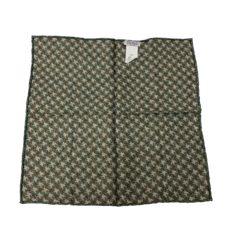 ブルネロクチネリ ポケットチーフ シルク グリーン系 BRUNELLO CUCINELLI【AFI5】【中古】