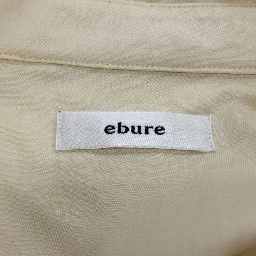 美品◆エブール シャツワンピース マキシ丈 シルク イエロー レディース サイズ38 EBURE 【AFB35】