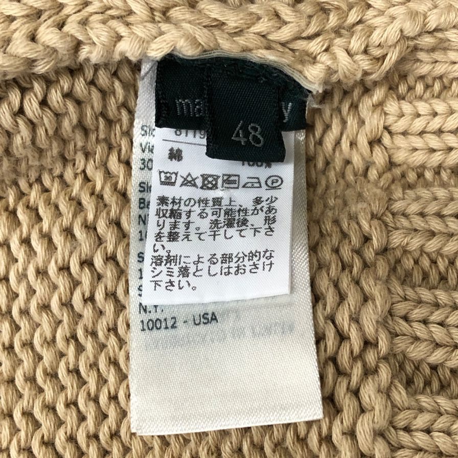 美品◆ザノーネ ニット 厚手 襟付き ニット メンズ ベージュ サイズ48 ZANONE 【AFB29】