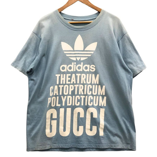 中古◆グッチ×アディダス 半袖Tシャツ ブルー サイズS メンズ 616036 GUCCI×adidas 【AFB3】