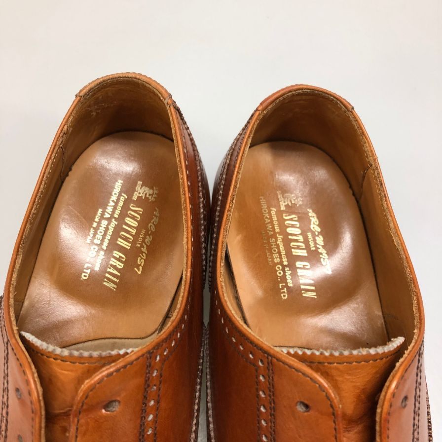 スコッチグレイン HA9040 匠シリーズ セミブローグ ライトブラウン サイズ26 革靴 SCOTCH GRAIN ビジネスシューズ 約26.0cm【LA】【中古】