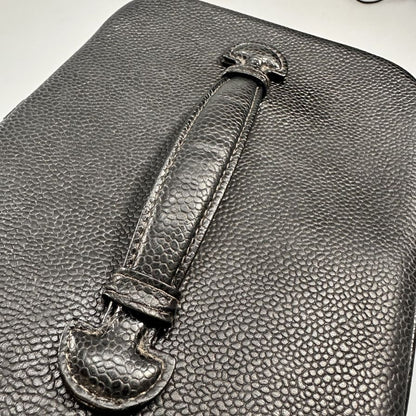 シャネル キャビアスキン バニティバッグ ゴールドジップ ココマーク ブラック CHANEL【AFE4】