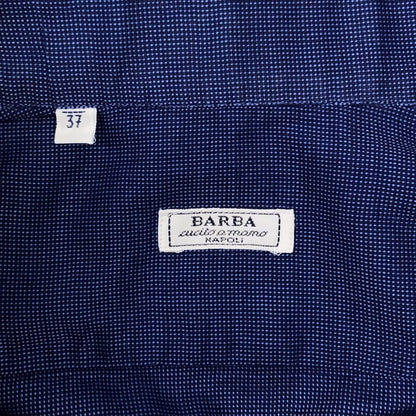 バルバ シャツ 長袖 メンズ コットン サイズ37 ネイビー BARBA【LA】