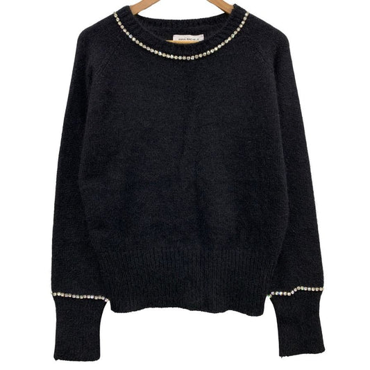 中古◆アンナレイチェル ラインストーン付きニット セーター ブラック サイズL レディース ANNA RACHELE made in italy 【AFB33】