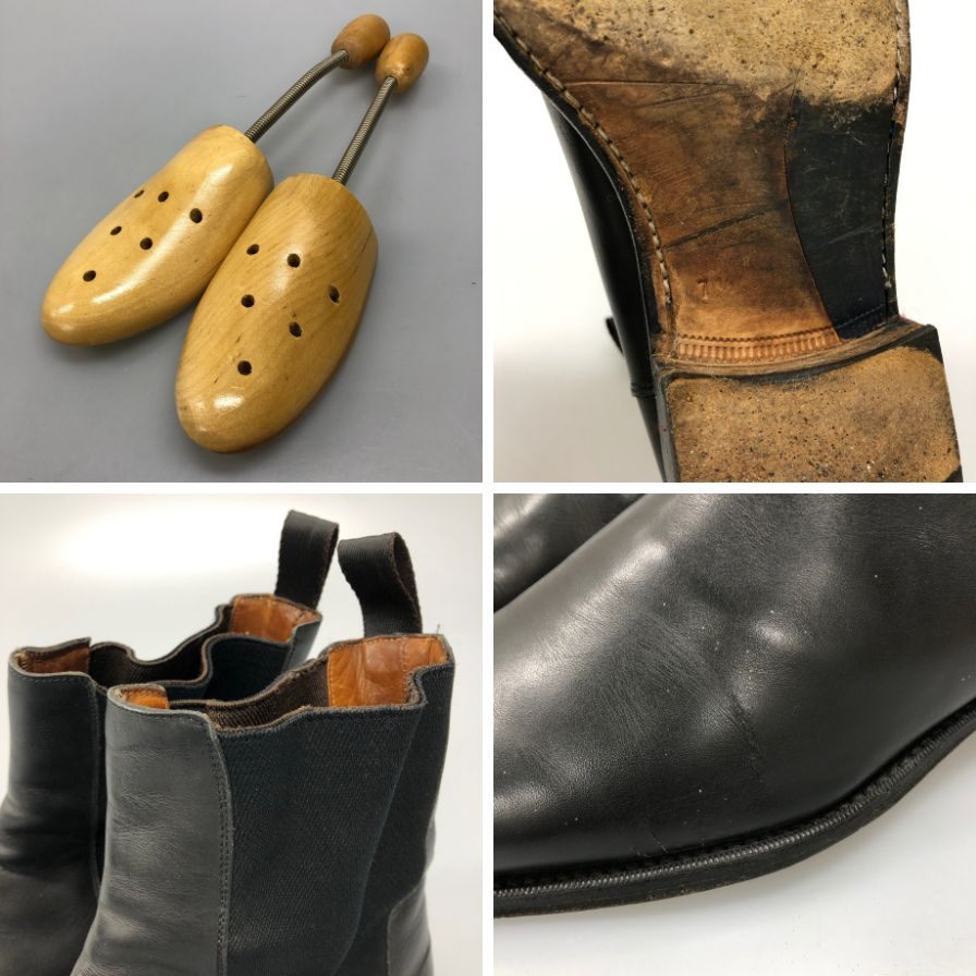 サントーニ サイドゴアブーツ レザー ブラック メンズ サイズ7.5 Santoni 約26.0cm【AFC4】