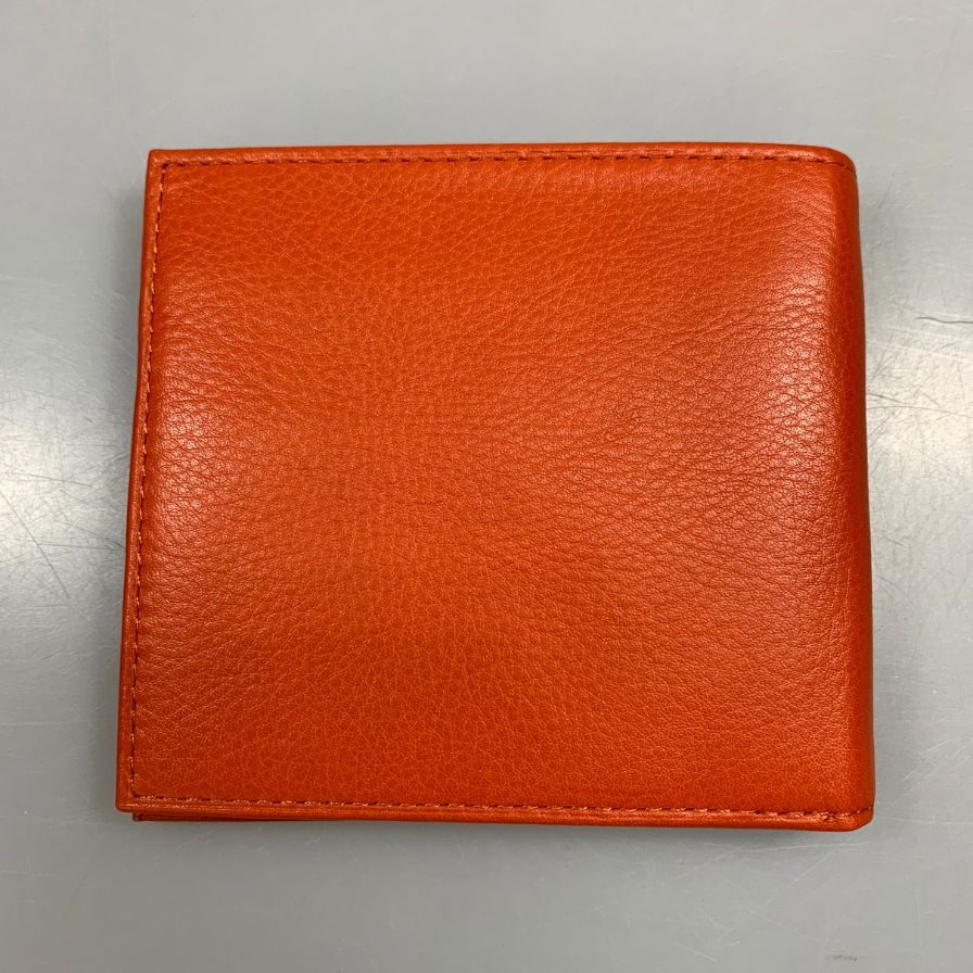 ポロ ラルフローレン レザー 二つ折り 財布 ロゴエンボス オレンジ POLO RALPH LAUREN【AFI4】