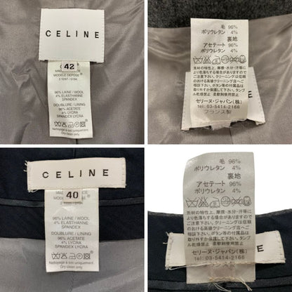 セリーヌ セットアップ スーツ ウール サイズ42 40 グレー レディース CELINE【AFB8】