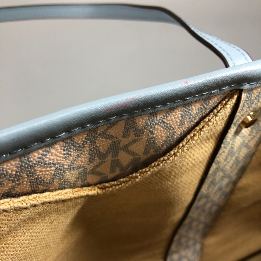 マイケルコース ラージトートバッグ エヴァ ロゴ シグネチャー ブルー系  MICHAEL KORS【AFE6】