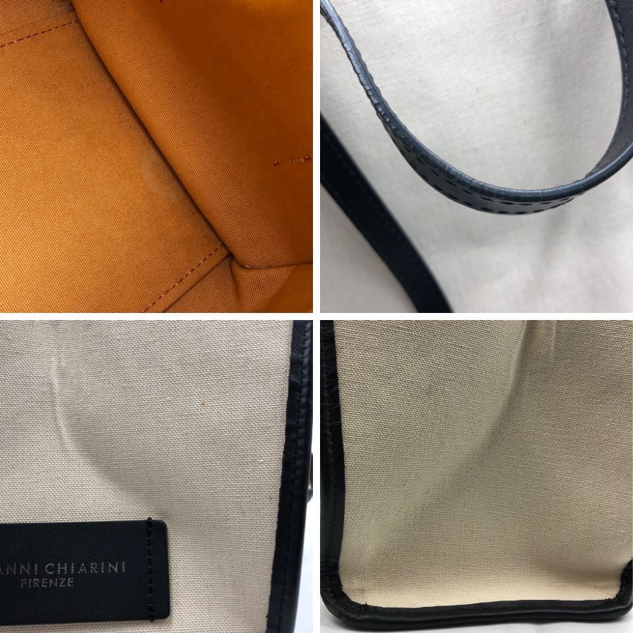 ジャンニキアリーニ トートバッグ マルチェッラM キャンバス×レザー アイボリー レディース GIANNI CHIARINI【AFE4】