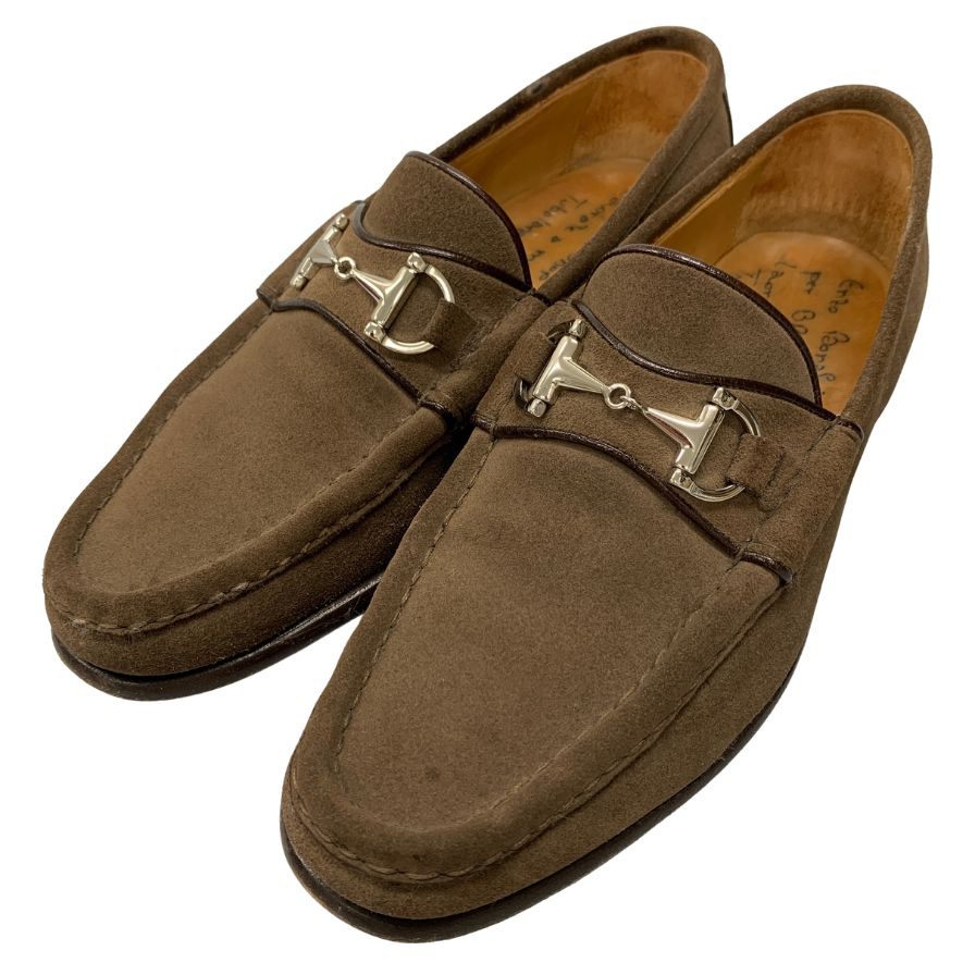 エンツォボナフェ ビットローファー スエード ブラウン UK8.5 メンズ Enzo Bonafe ローファー 約27.0cm【LA】【中古】