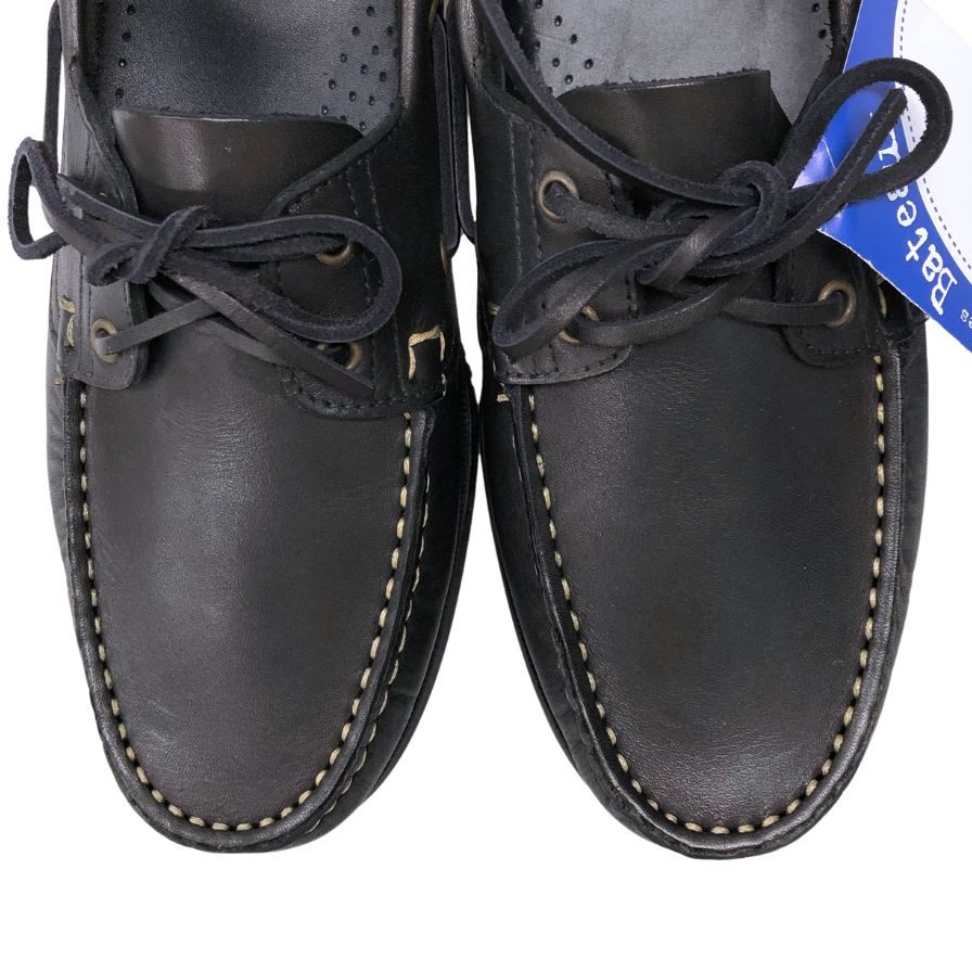 パラブーツ レザーデッキシューズ バース ブラック メンズ UK8 PARABOOT BARTH デッキシューズ 約26.5cm【LA】【中古】