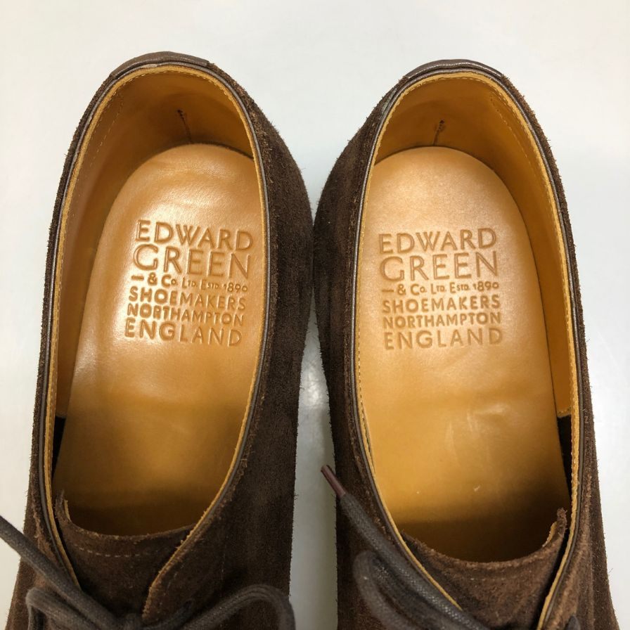エドワードグリーン レザーシューズ ドーバー スエード 外羽根 ブラウン 202ラスト サイズUK8.5E EDWARD GREEN ビジネスシューズ 約27.5cm【LA】【中古】