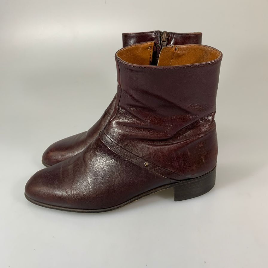 バリー レザーブーツ  505618 サイドジップ カーフ ブラウン サイズUK5.5E レディース BALLY 約24.5cm【YB2】