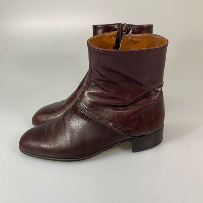 バリー レザーブーツ  505618 サイドジップ カーフ ブラウン サイズUK5.5E レディース BALLY 約24.5cm【YB2】