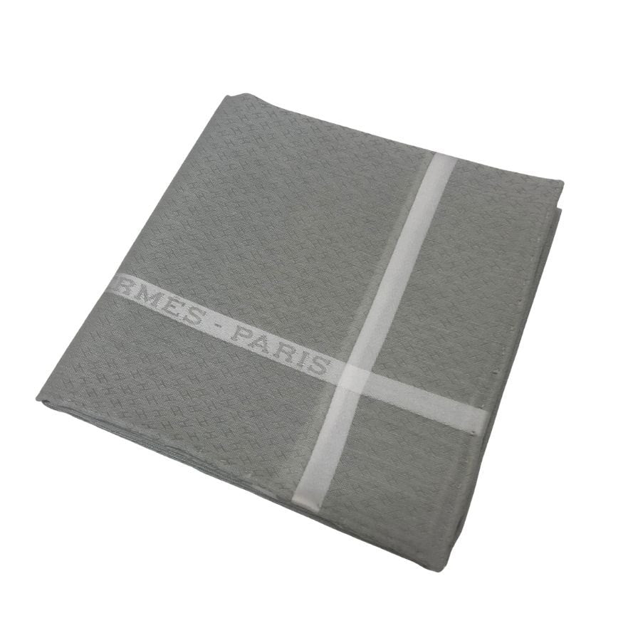 エルメス ハンカチ コットン100% レディース グレー系  HERMES【AFI18-2】【中古】