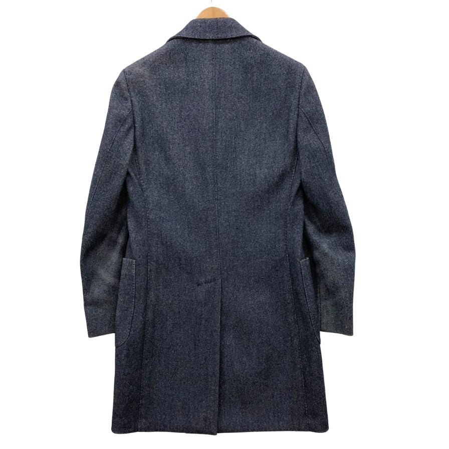 極美品◆ラルディーニ コート チェスターコート ダブル ウール ブルー サイズ42 メンズ  LARDINI 【AFA16】
